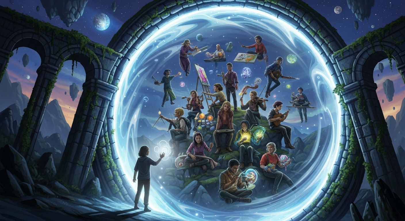 Child steps into creative cosmos