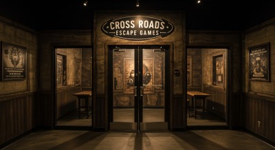 Opening door to start escape room experience